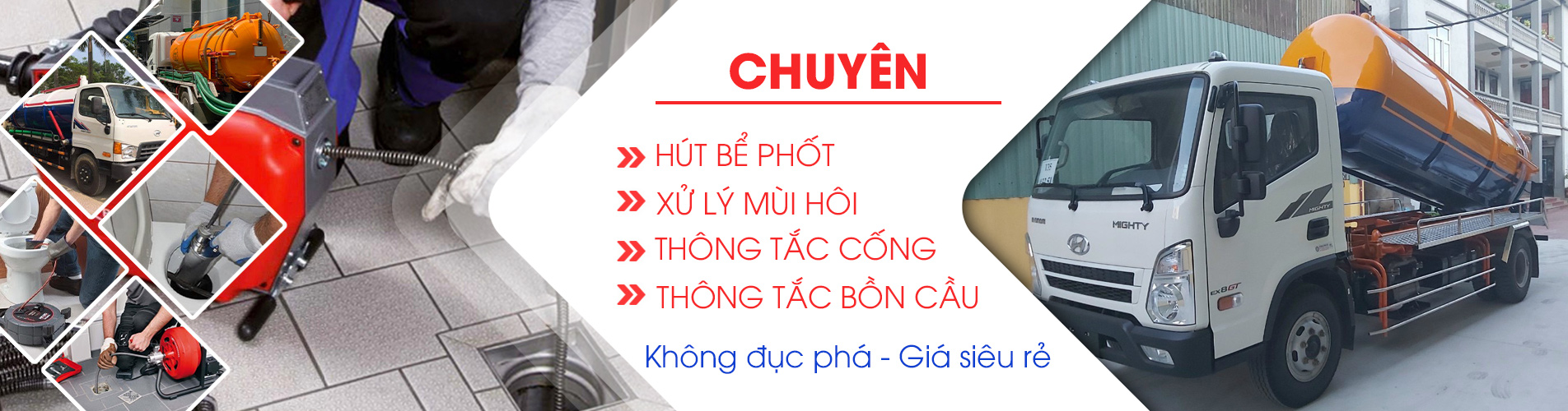 Hút Bể Phốt +Thông Cống +Bồn Cầu -Thái Nguyên